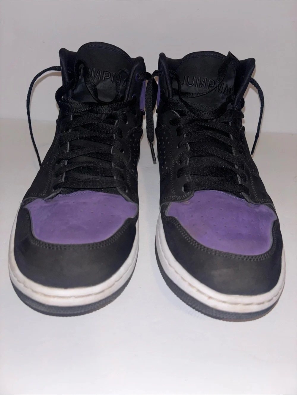 Nike Black and Purple Mid-Top Sneakers
